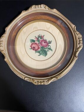 Vintage Framed Floral Petit Point